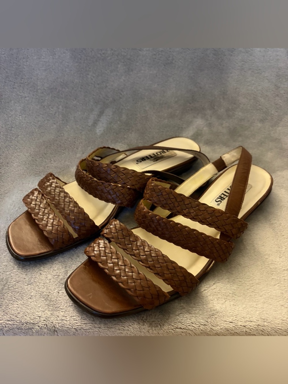 Vintage Trotters Woven Leather Sandals Brown 11M
